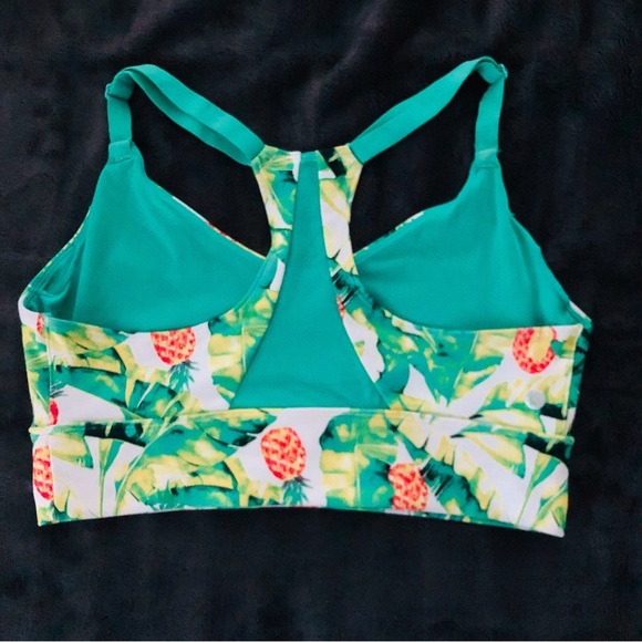 Wildfox Sweat Green Yellow Palms and Pina Sports Bra Size Large - Picture 5 of 8